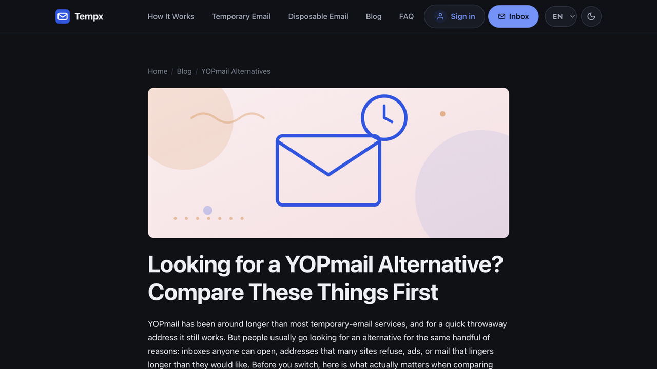 The same verification email open in dark mode